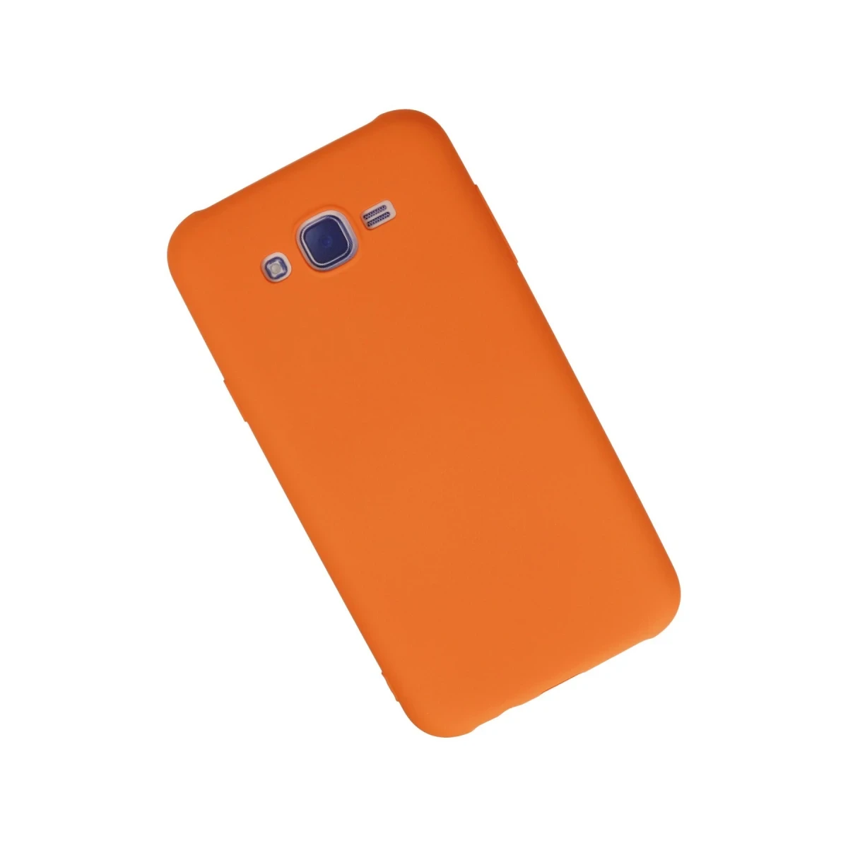 Samsung Galaxy J7 Kılıf Nano içi Kadife Silikon - Turuncu