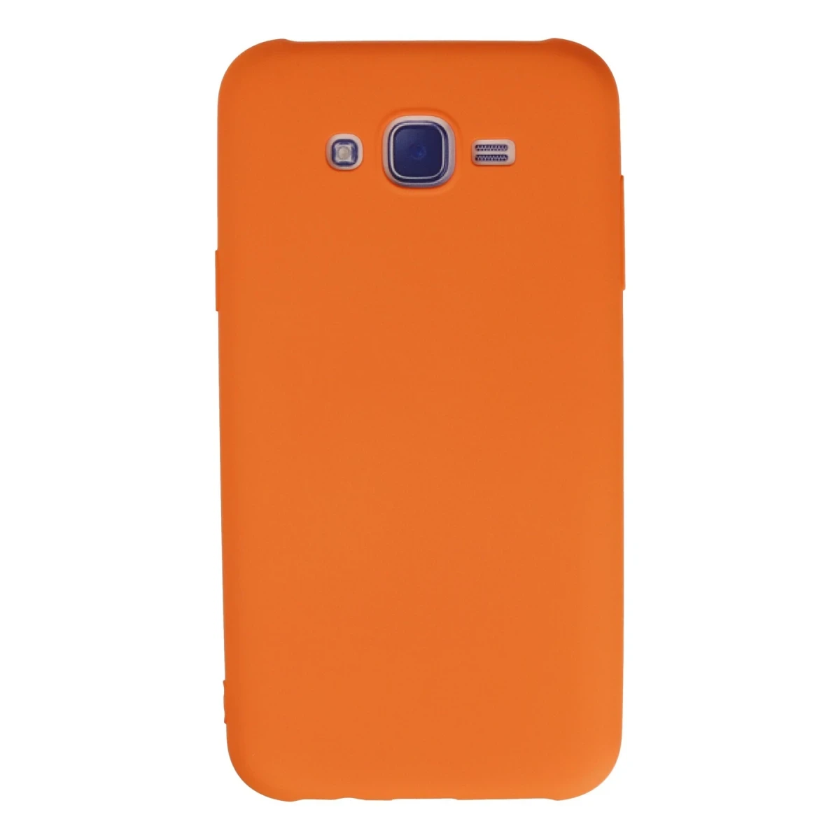 Samsung Galaxy J7 Kılıf Nano içi Kadife Silikon - Turuncu
