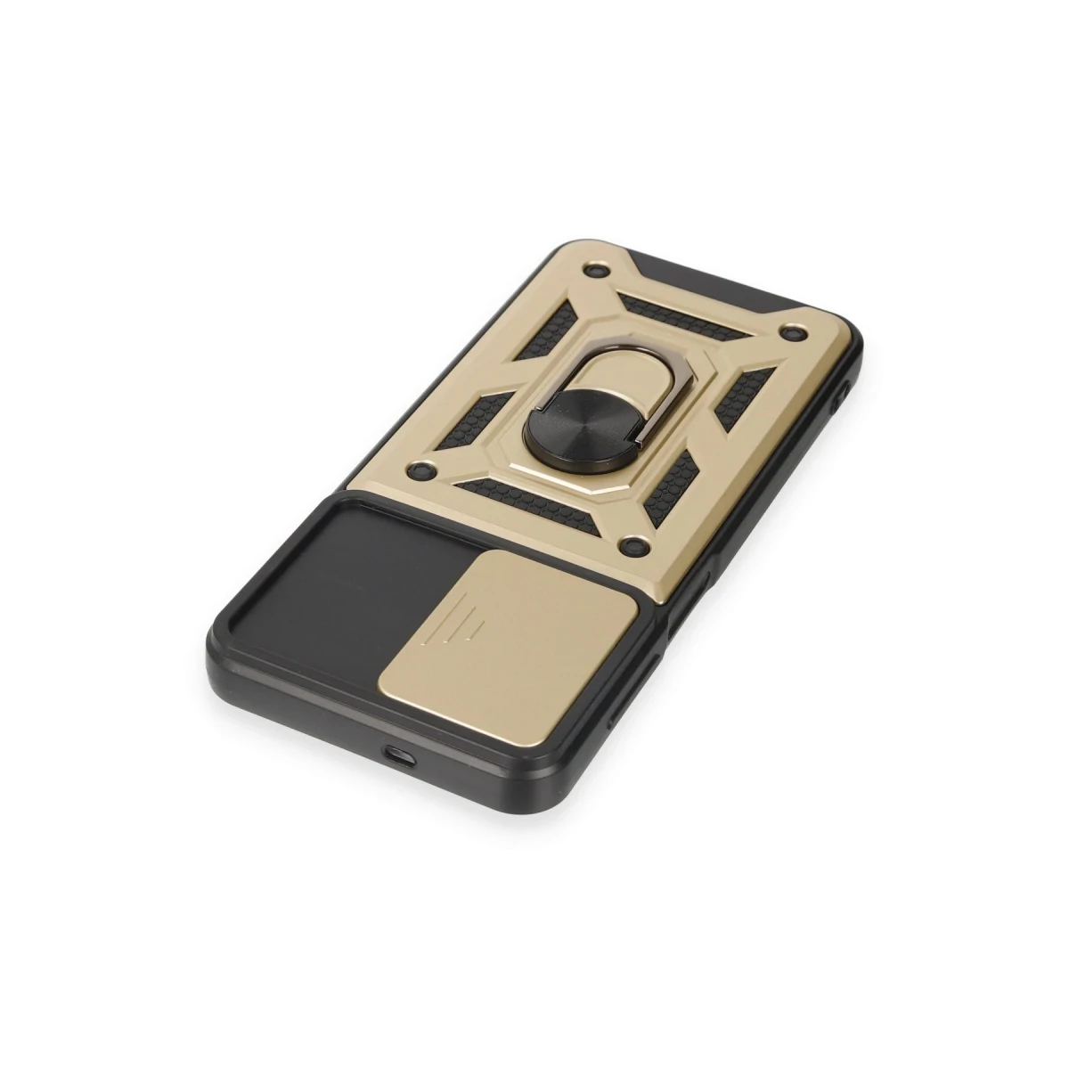 Samsung Galaxy M14 5G Kılıf Pars Lens Yüzüklü Silikon - Gold