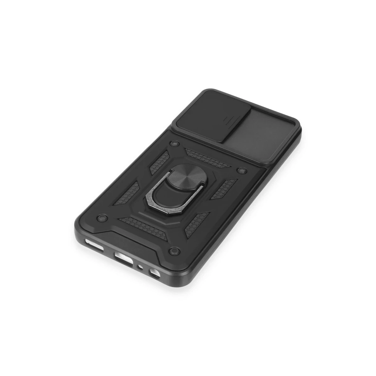 Samsung Galaxy M14 5G Kılıf Pars Lens Yüzüklü Silikon - Siyah