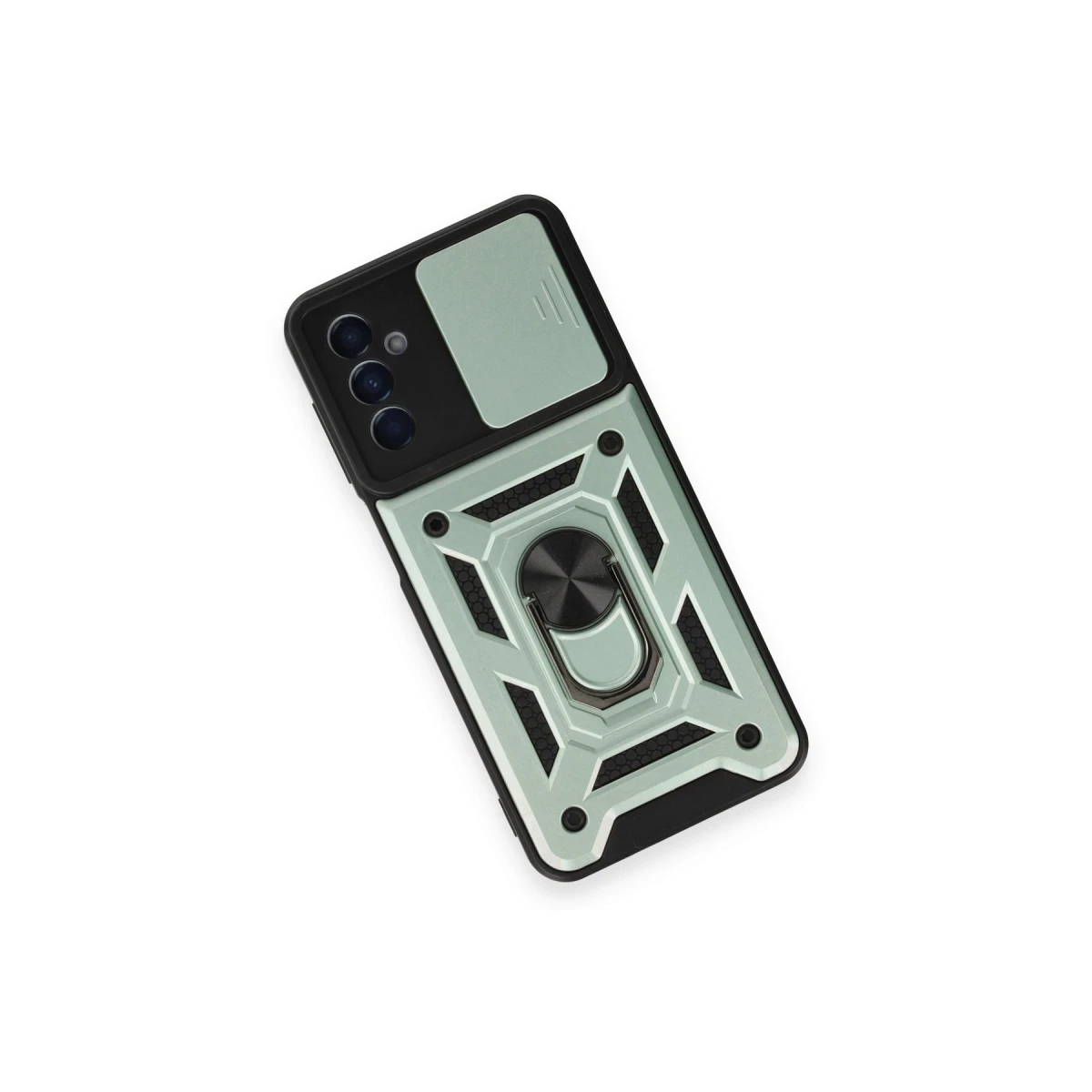 Samsung Galaxy M14 5G Kılıf Pars Lens Yüzüklü Silikon - Yeşil