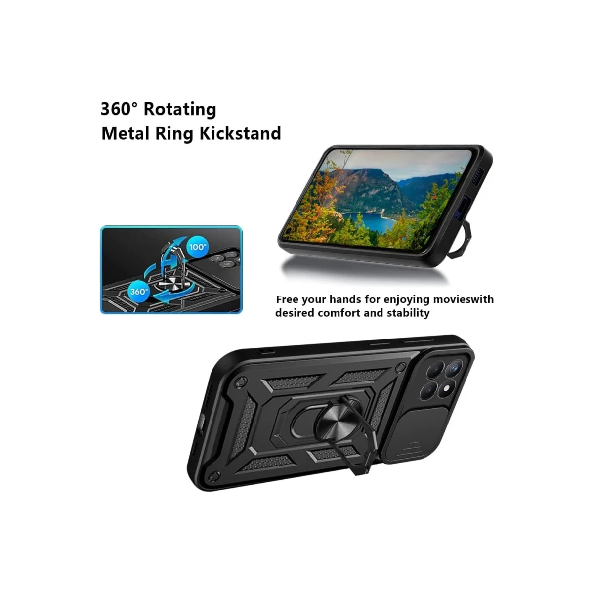 Samsung Galaxy M15 Kılıf Pars Lens Yüzüklü Silikon - Yeşil