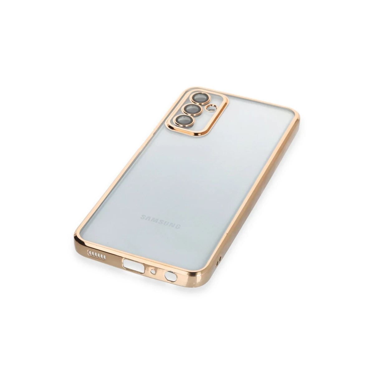 Samsung Galaxy M23 Kılıf Razer Lensli Silikon - Gold