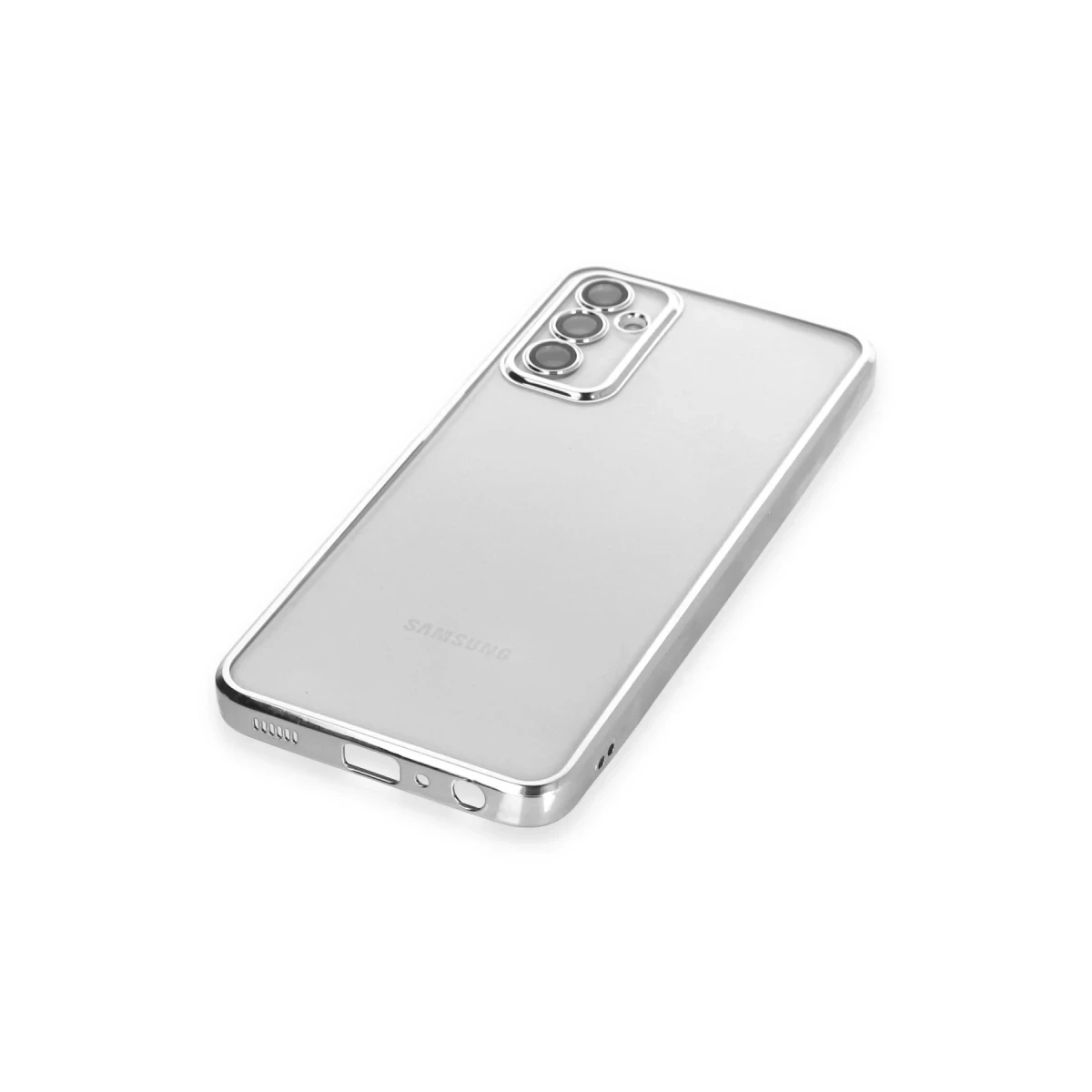 Samsung Galaxy M23 Kılıf Razer Lensli Silikon - Gümüş