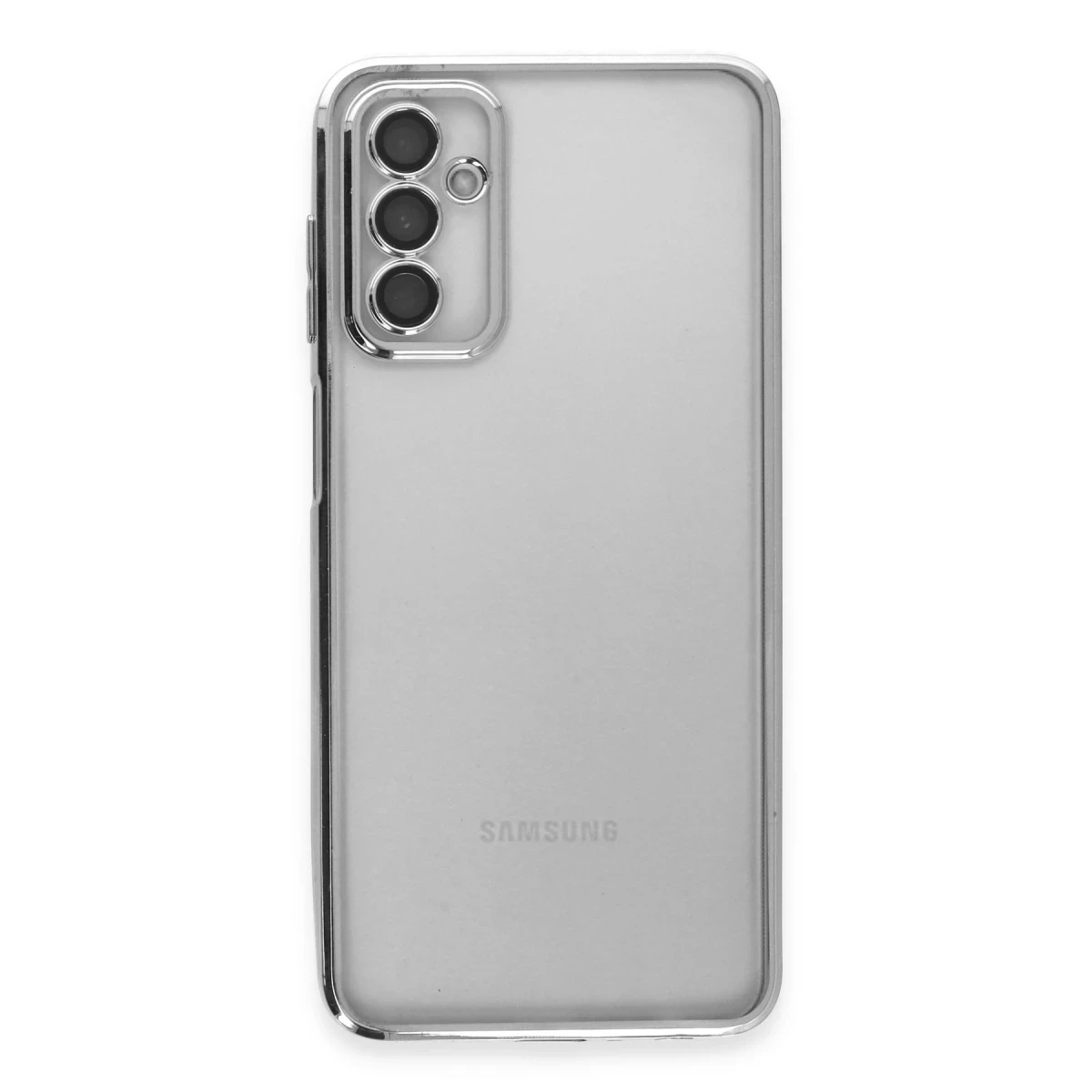 Samsung Galaxy M23 Kılıf Razer Lensli Silikon - Gümüş