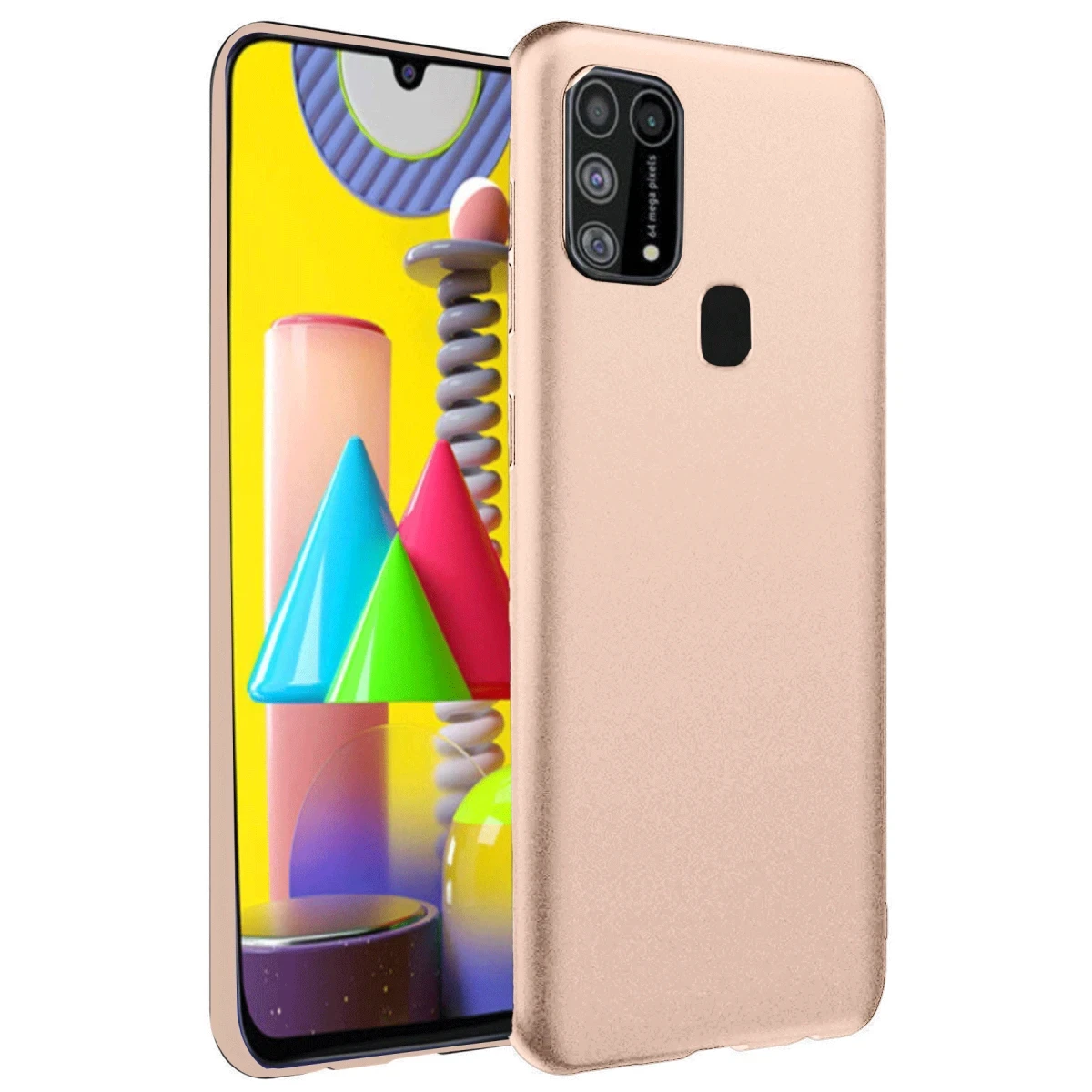 Samsung Galaxy M31 Kılıf Nano içi Kadife Silikon - Pudra
