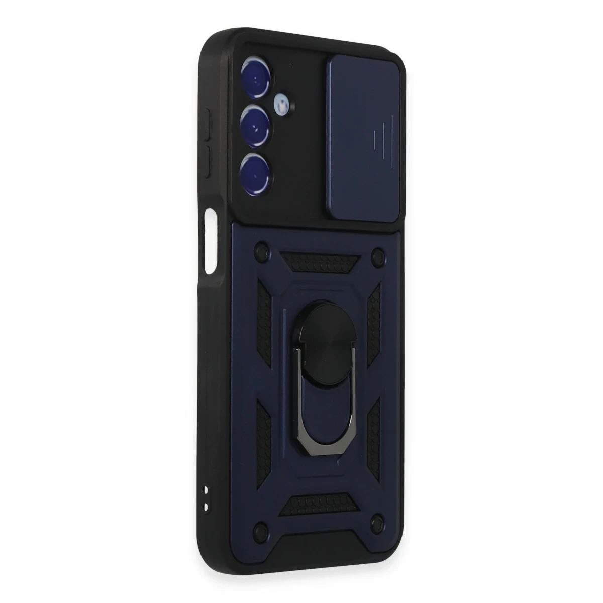 Samsung Galaxy M34 5G Kılıf Pars Lens Yüzüklü Silikon - Lacivert