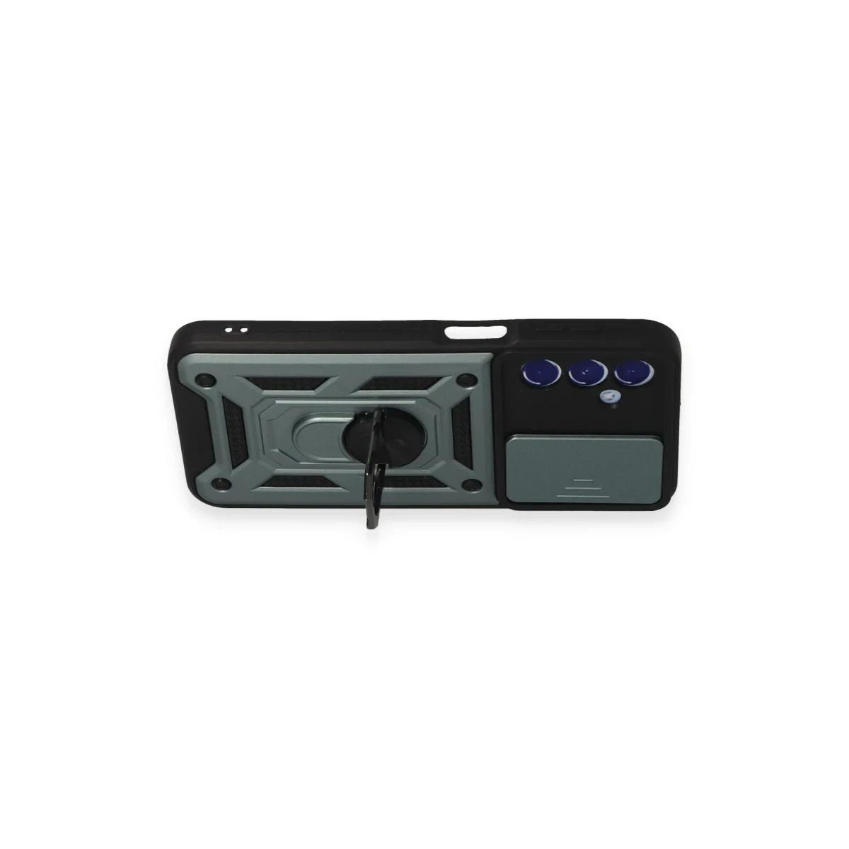Samsung Galaxy M34 5G Kılıf Pars Lens Yüzüklü Silikon - Yeşil
