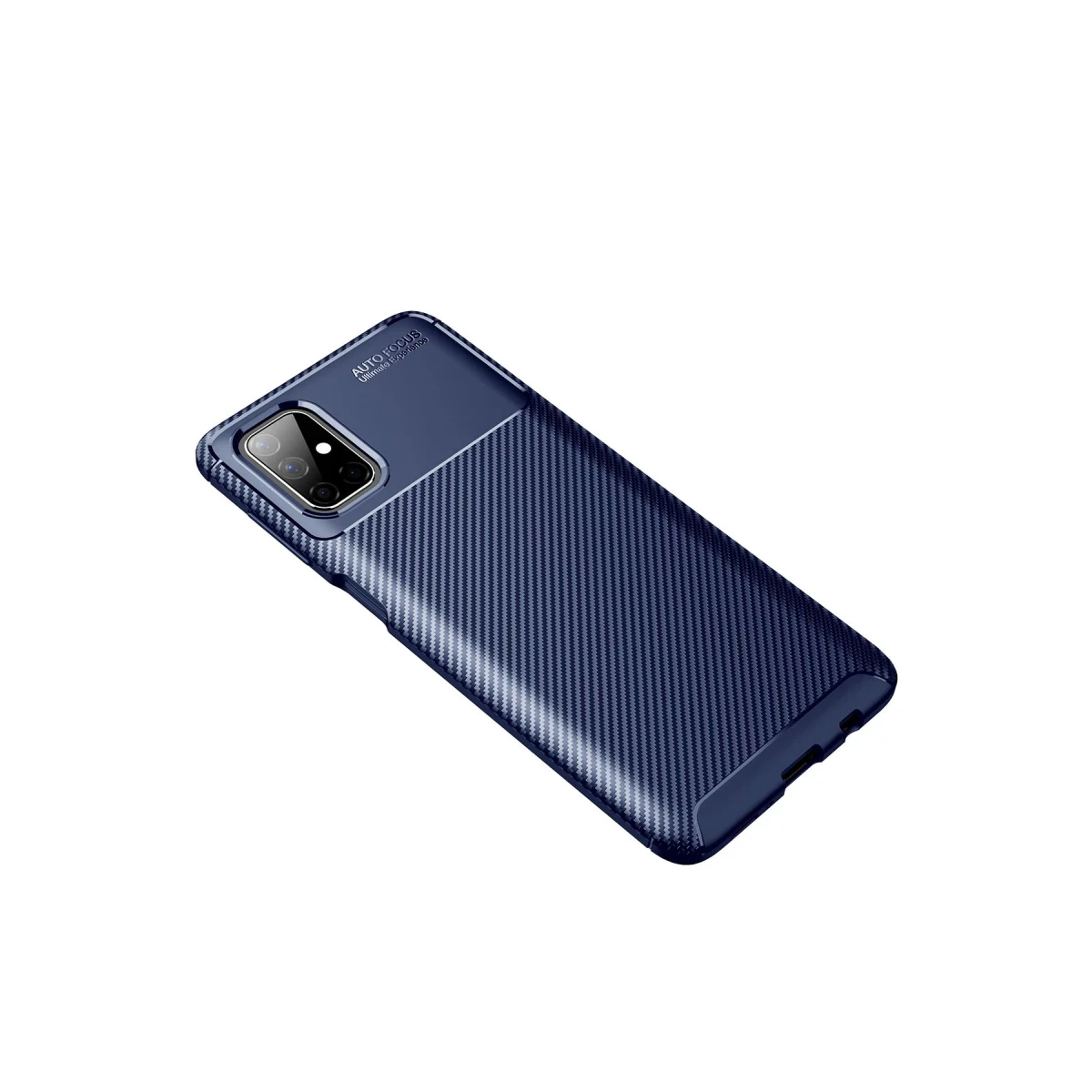 Samsung Galaxy M51 Kılıf Auto Focus Karbon Kapak - Lacivert