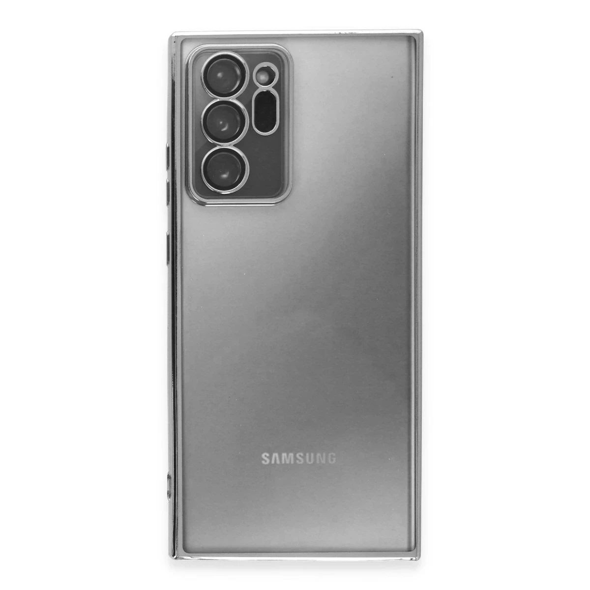 Samsung Galaxy Note 20 Ultra Kılıf Razer Lensli Silikon - Gümüş