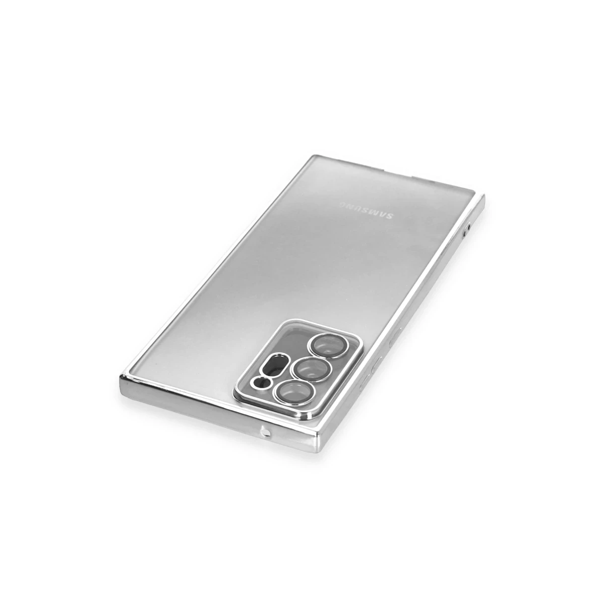 Samsung Galaxy Note 20 Ultra Kılıf Razer Lensli Silikon - Gümüş