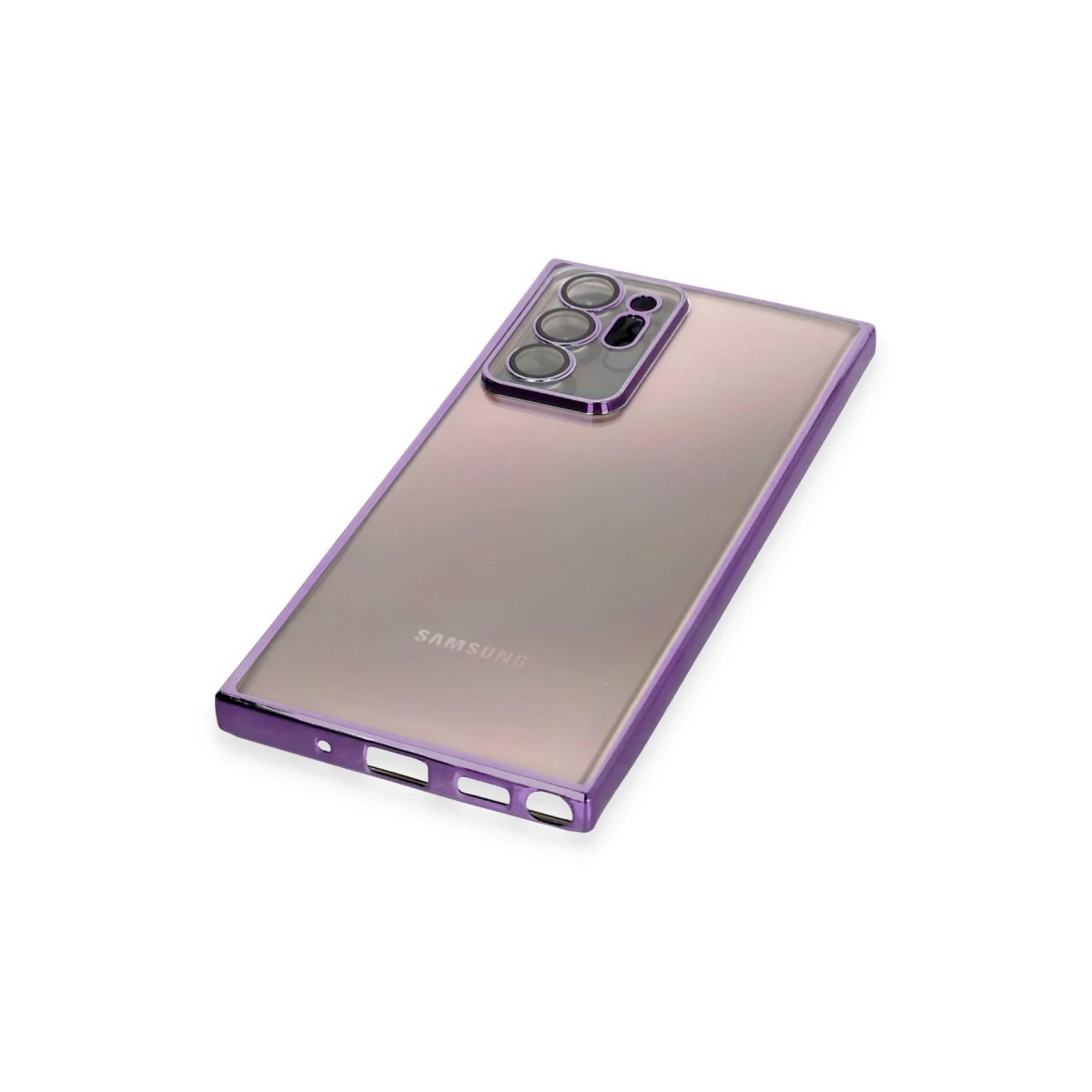 Samsung Galaxy Note 20 Ultra Kılıf Razer Lensli Silikon - Mor