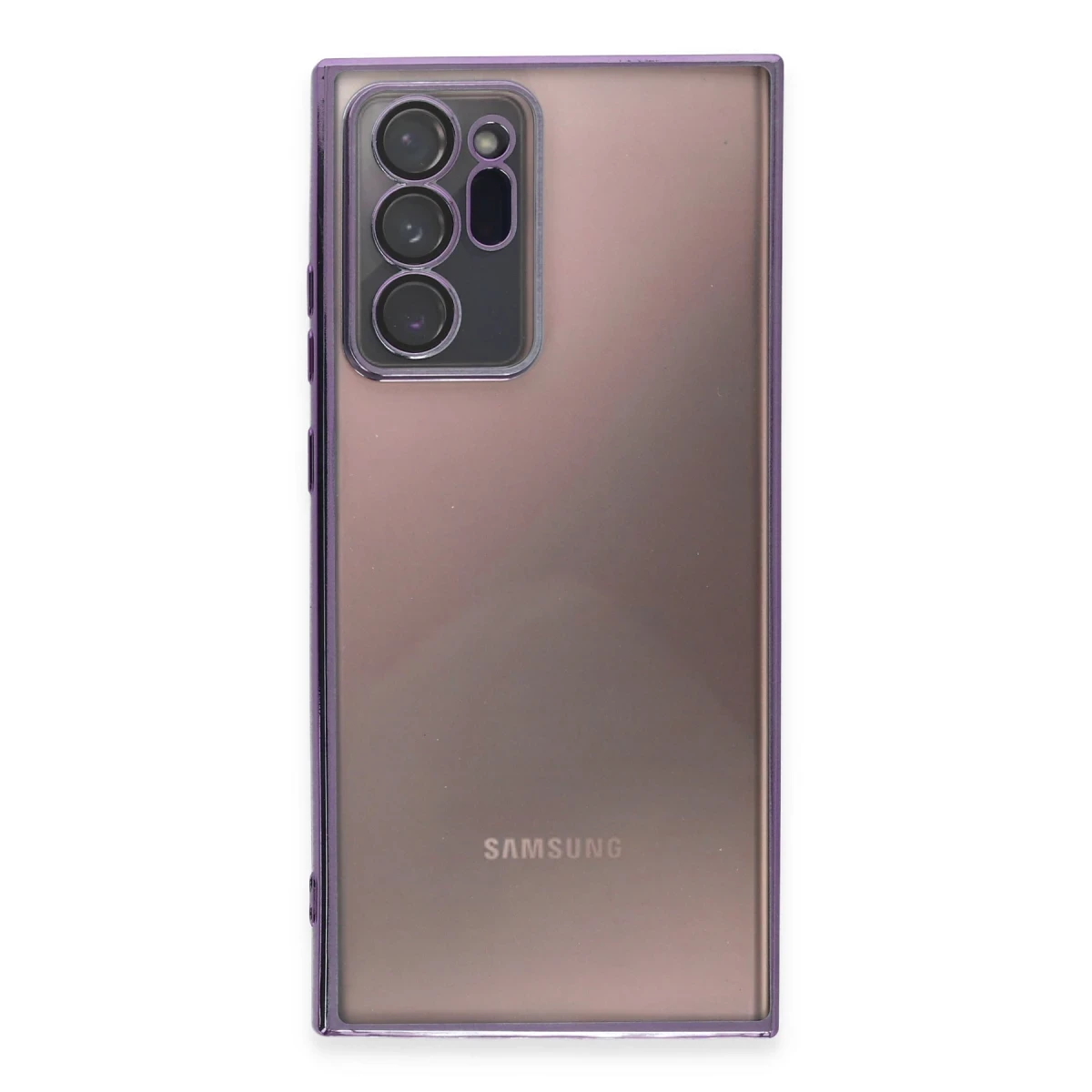 Samsung Galaxy Note 20 Ultra Kılıf Razer Lensli Silikon - Mor