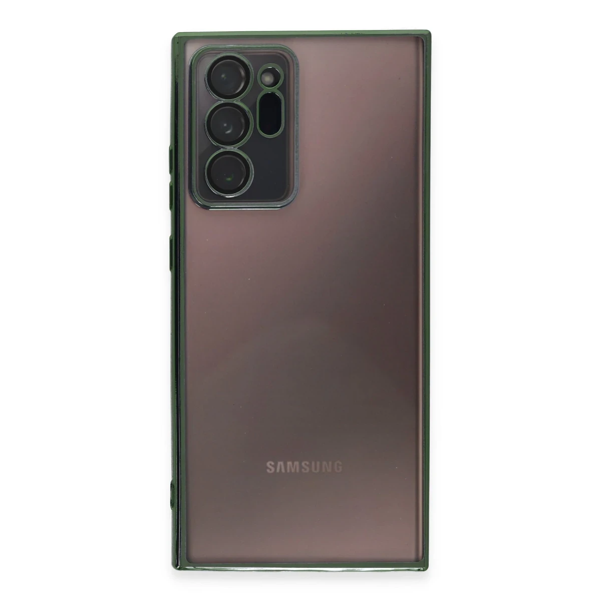 Samsung Galaxy Note 20 Ultra Kılıf Razer Lensli Silikon - Yeşil