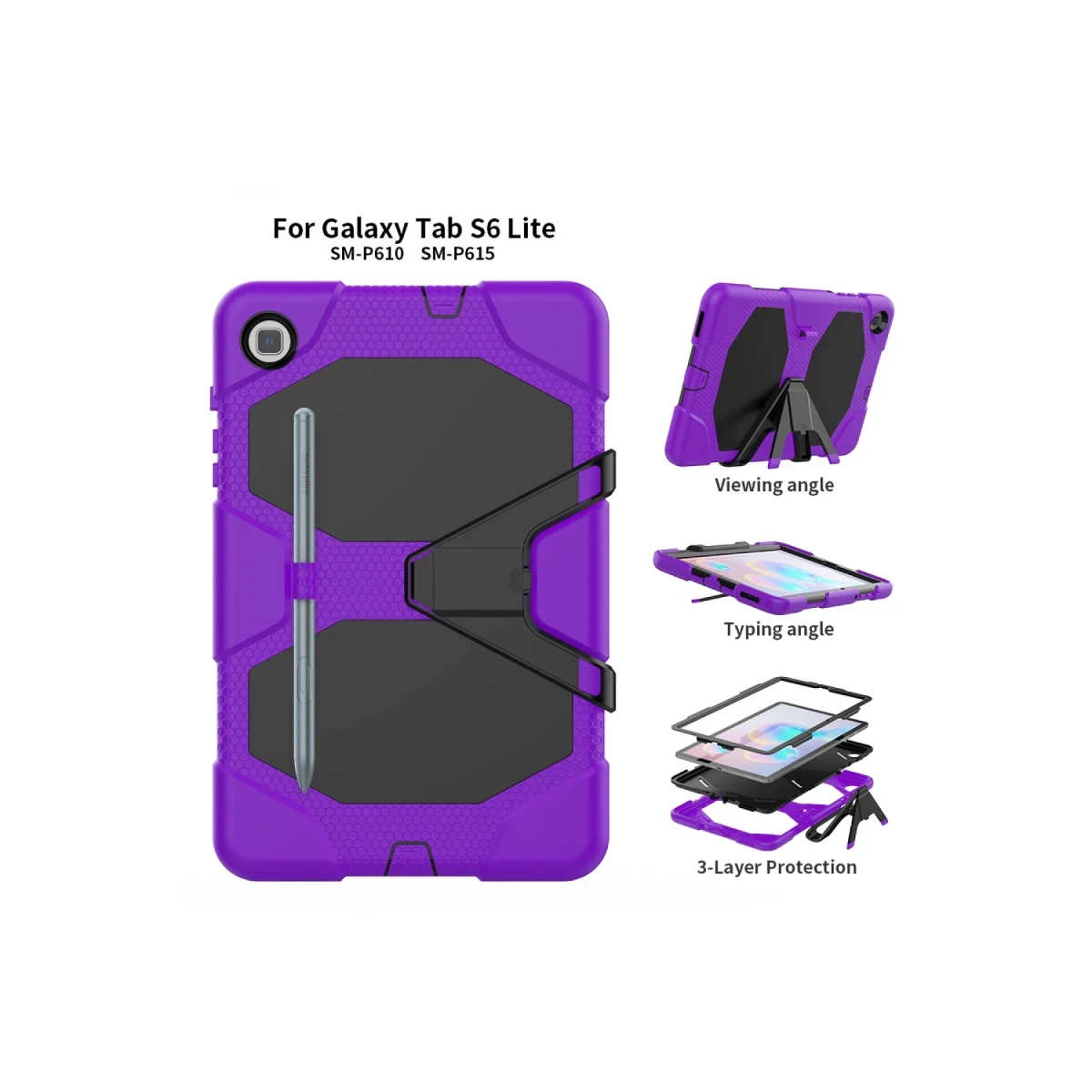 Samsung Galaxy P610 Tab S6 Lite 10.4 Kılıf Griffin Tablet Kapak - Mor