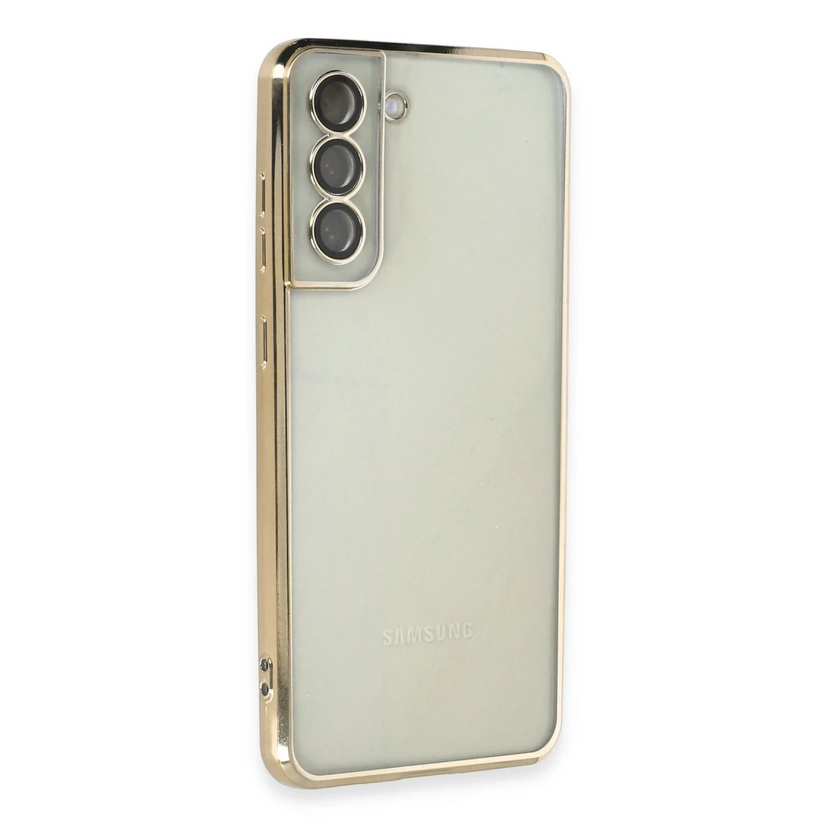 Samsung Galaxy S21 FE Kılıf Razer Lensli Silikon - Gold