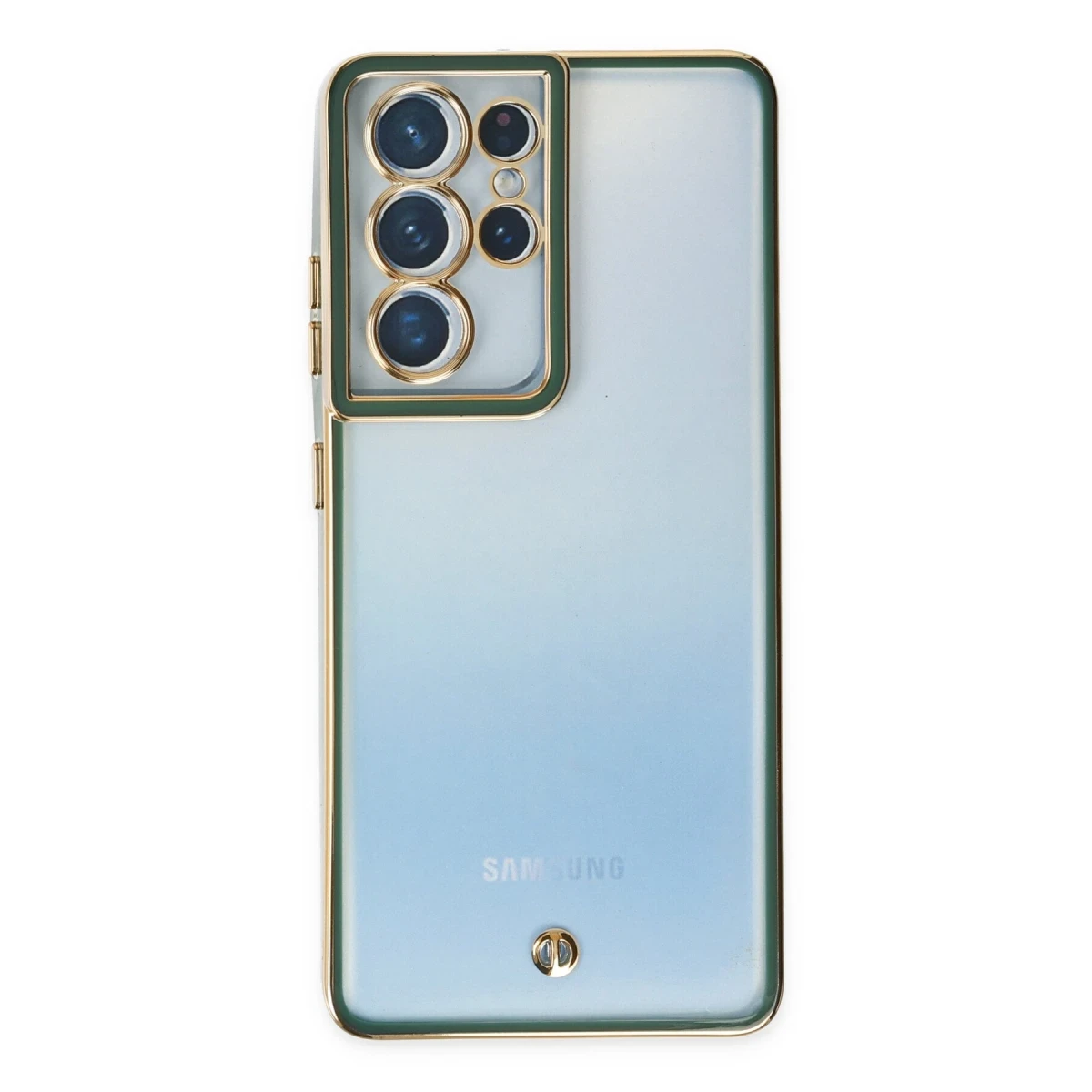Samsung Galaxy S21 Ultra Kılıf Liva Lens Silikon - Yeşil