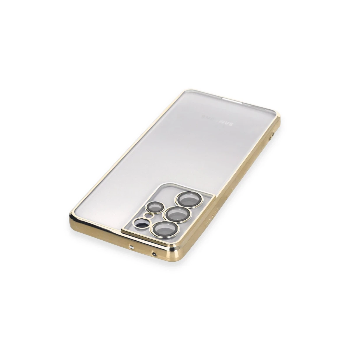 Samsung Galaxy S21 Ultra Kılıf Razer Lensli Silikon - Gold
