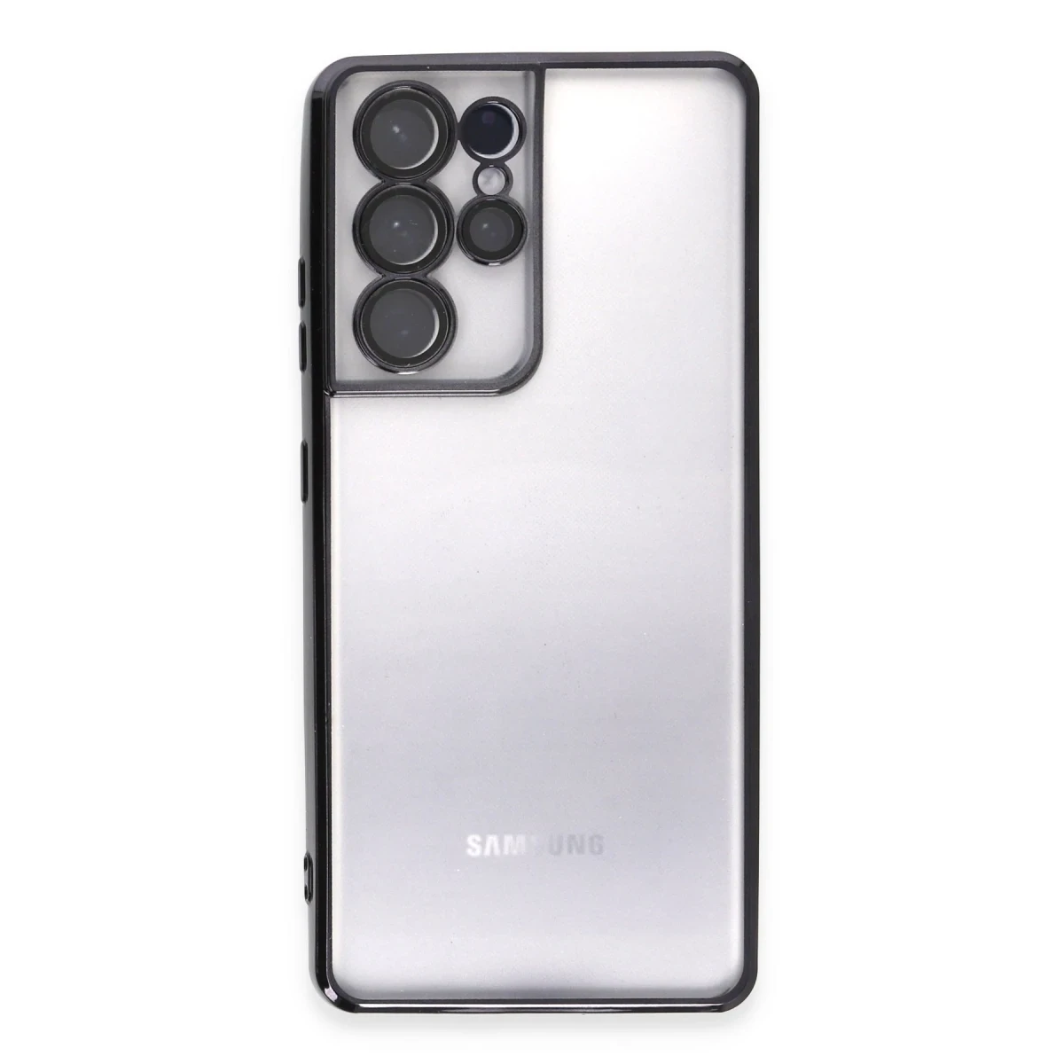 Samsung Galaxy S21 Ultra Kılıf Razer Lensli Silikon - Siyah