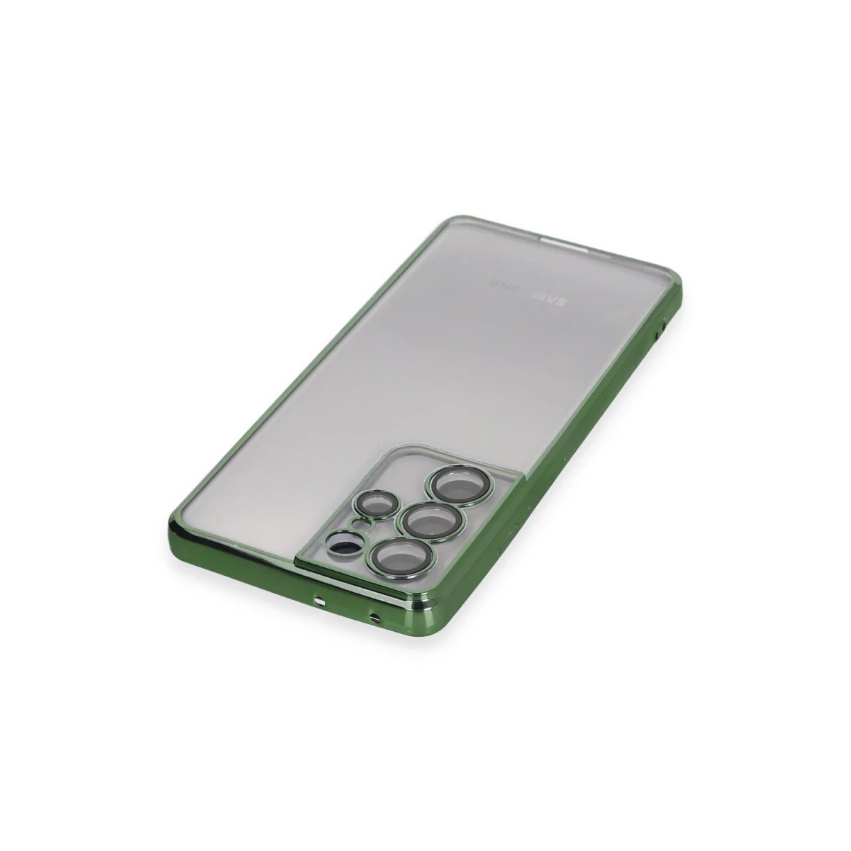 Samsung Galaxy S21 Ultra Kılıf Razer Lensli Silikon - Yeşil