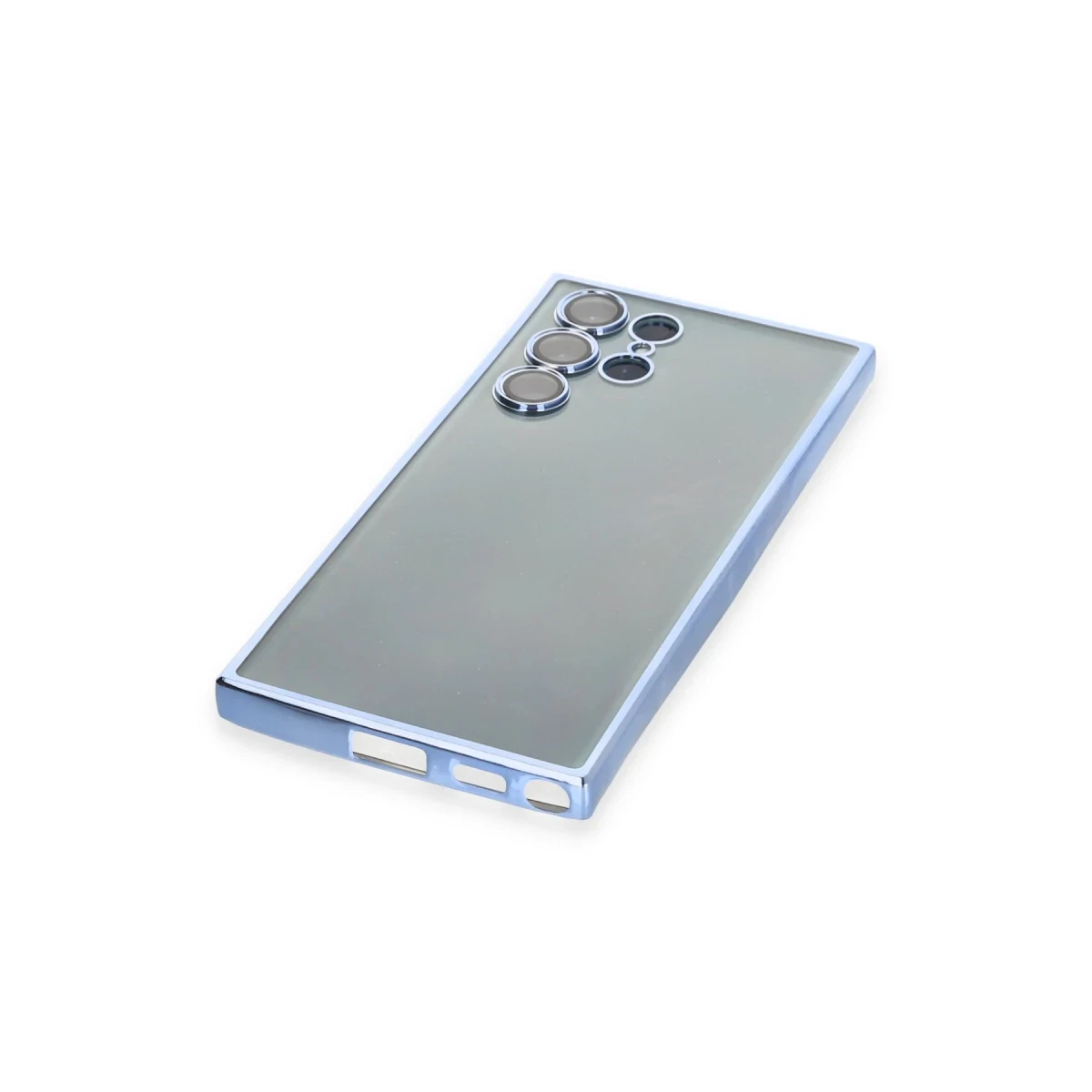Samsung Galaxy S22 Ultra Kılıf Razer Lensli Silikon - Açık Mavi