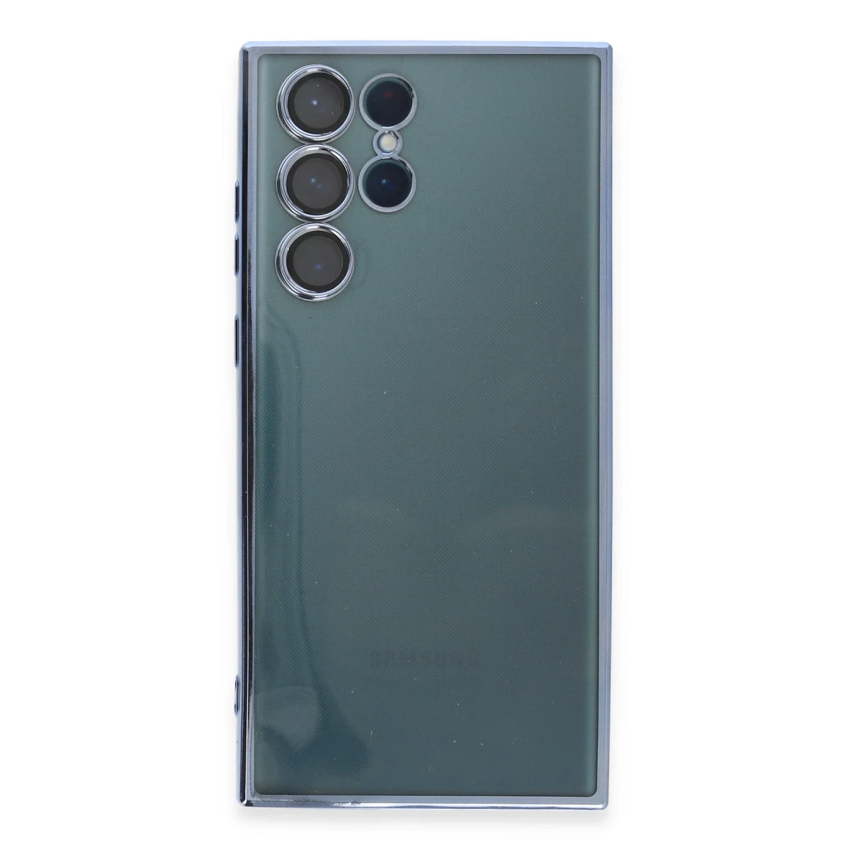 Samsung Galaxy S22 Ultra Kılıf Razer Lensli Silikon - Açık Mavi