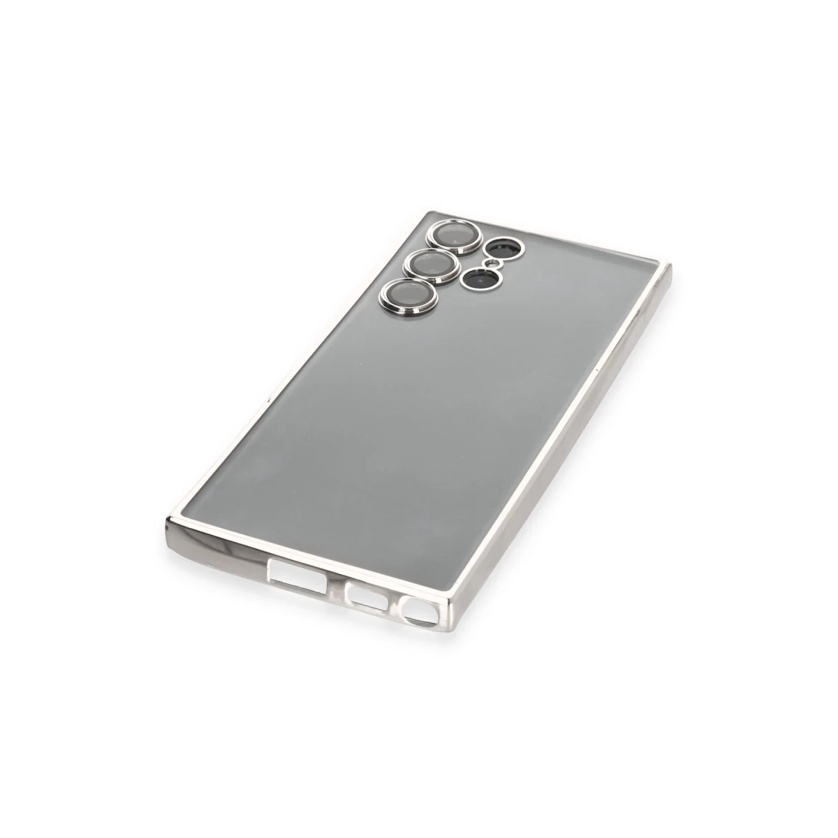 Samsung Galaxy S22 Ultra Kılıf Razer Lensli Silikon - Gümüş