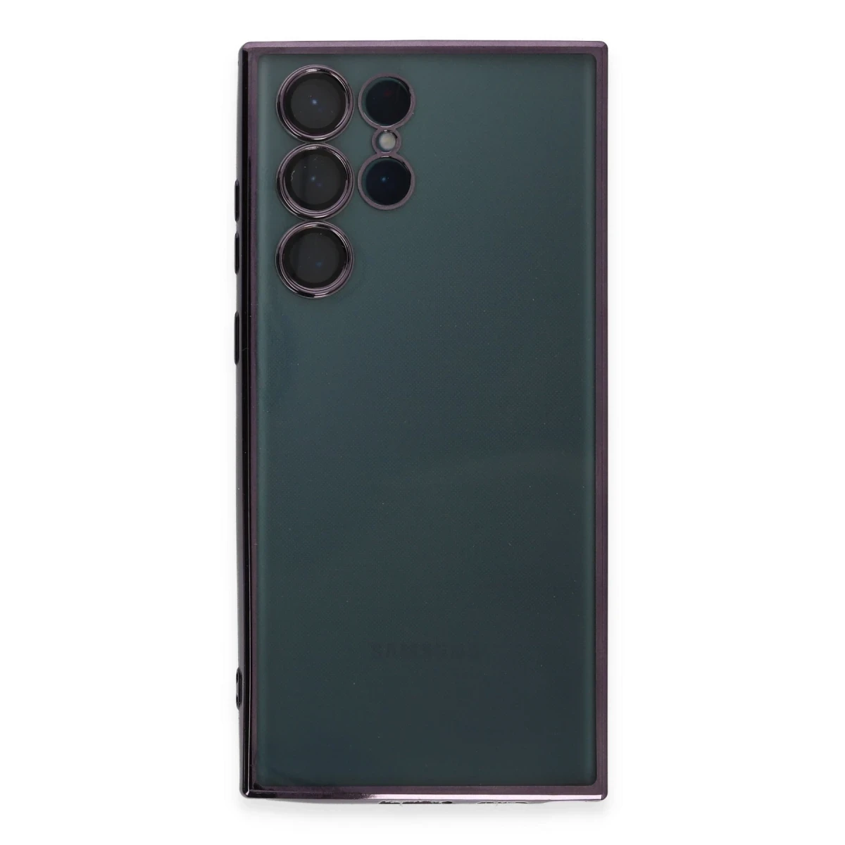 Samsung Galaxy S22 Ultra Kılıf Razer Lensli Silikon - Mor