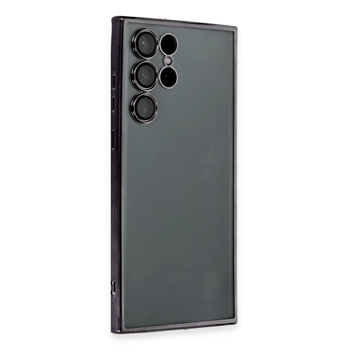Samsung Galaxy S22 Ultra Kılıf Razer Lensli Silikon - Siyah