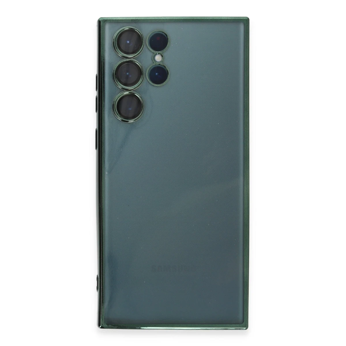Samsung Galaxy S22 Ultra Kılıf Razer Lensli Silikon - Yeşil