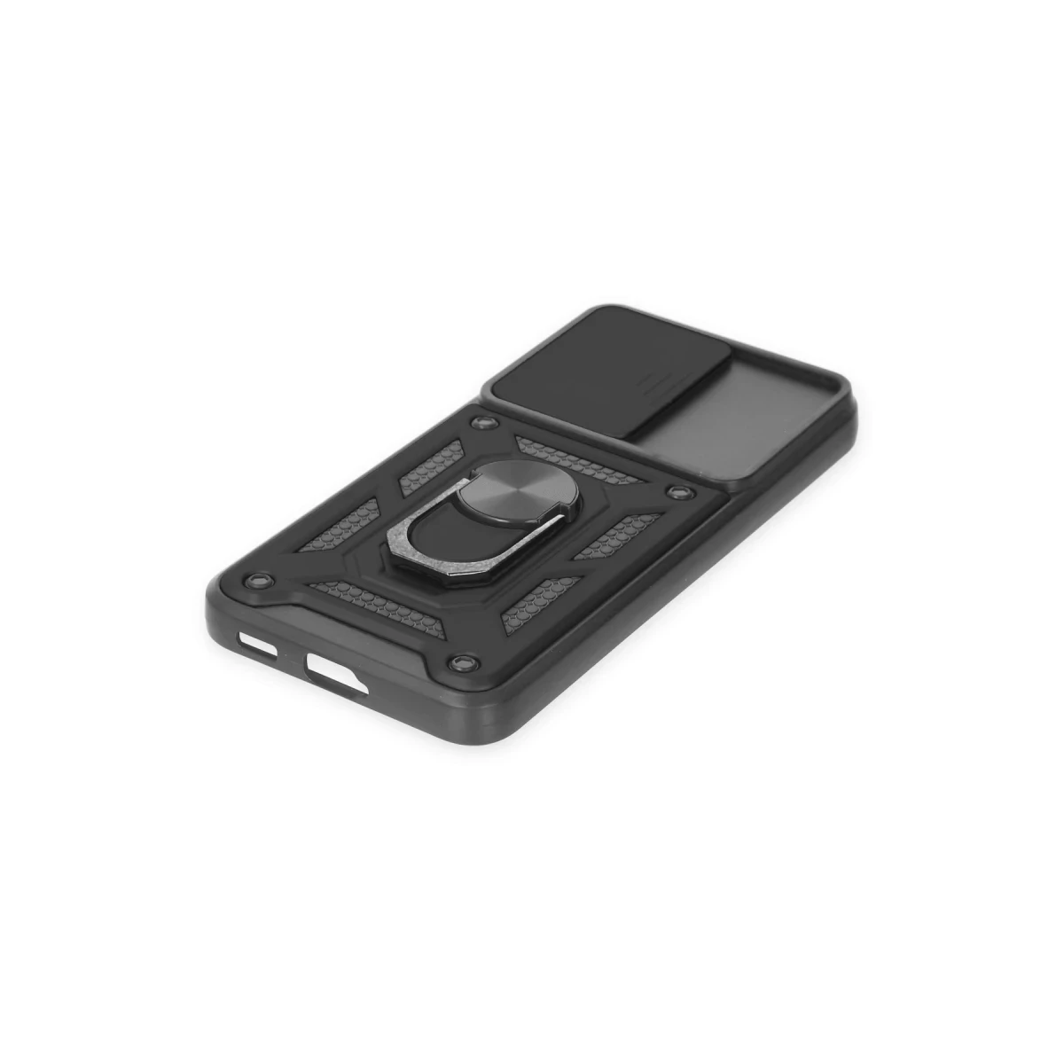 Samsung Galaxy S23 FE Kılıf Pars Lens Yüzüklü Silikon - Siyah