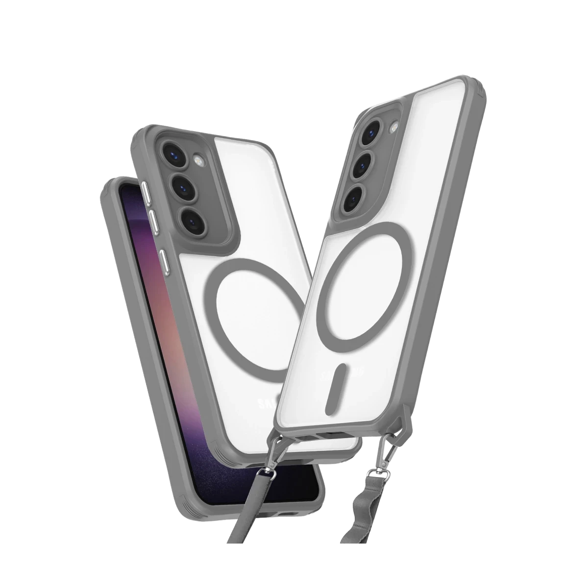 Samsung Galaxy S23 Kılıf Enka Magsafe Silikon Kılıf - Titan Gri