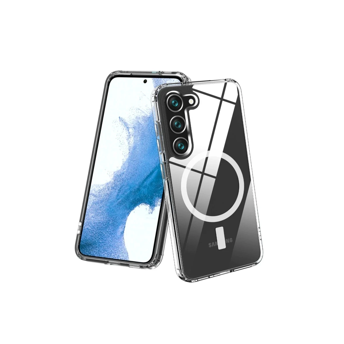 Samsung Galaxy S23 Kılıf Magneticsafe Şeffaf Silikon - Şeffaf
