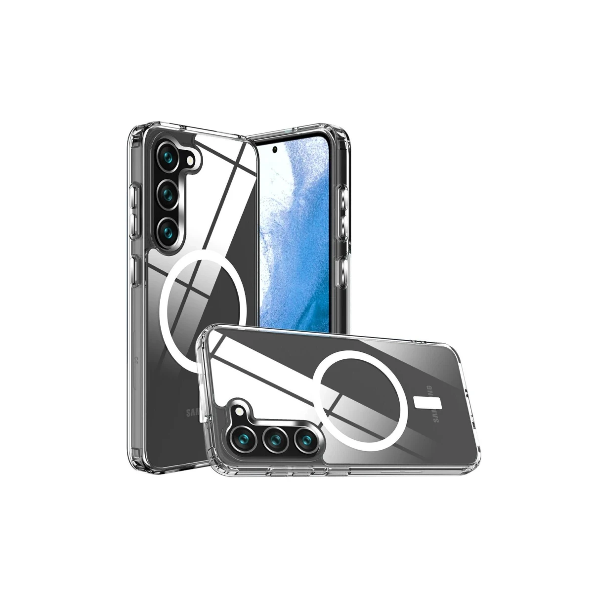 Samsung Galaxy S23 Kılıf Magneticsafe Şeffaf Silikon - Şeffaf