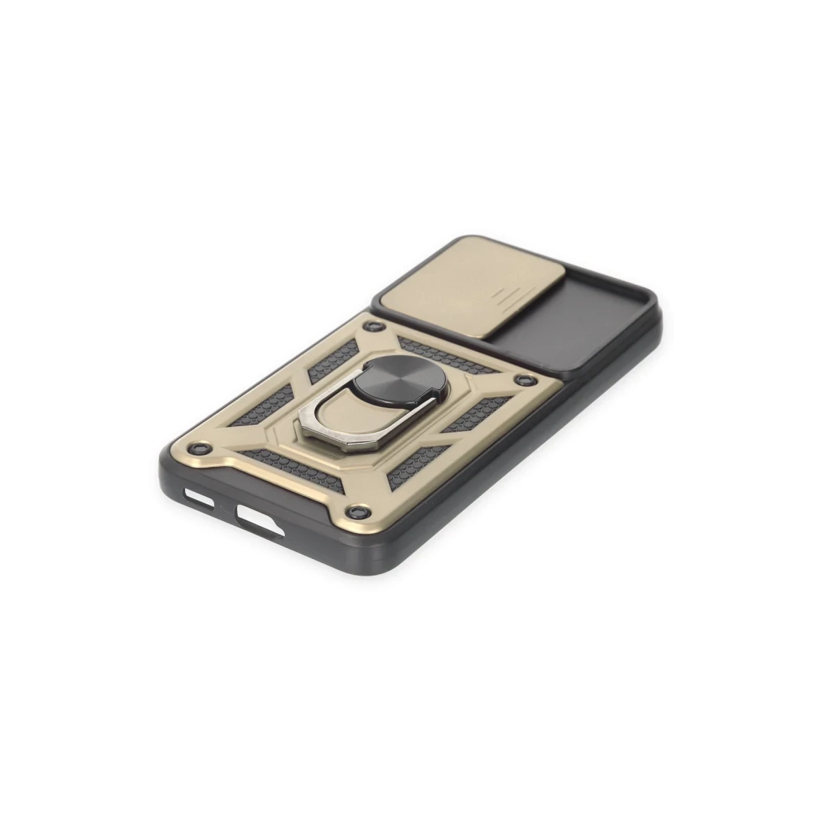Samsung Galaxy S23 Kılıf Pars Lens Yüzüklü Silikon - Gold