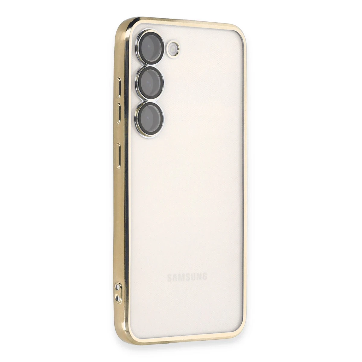 Samsung Galaxy S23 Kılıf Razer Lensli Silikon - Gold