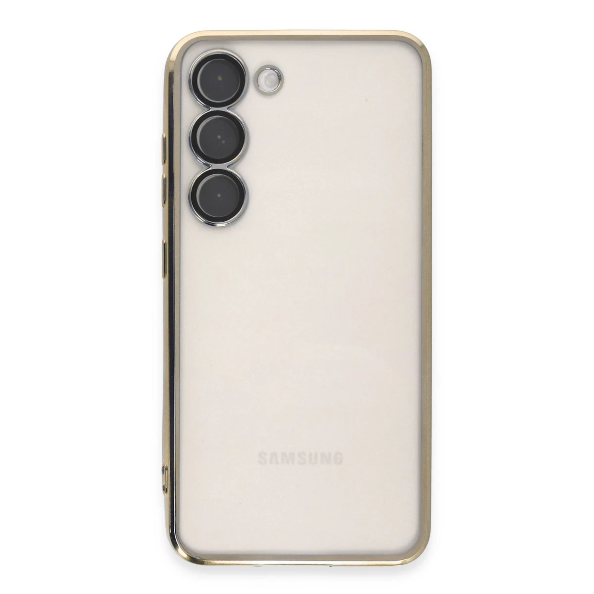 Samsung Galaxy S23 Kılıf Razer Lensli Silikon - Gold