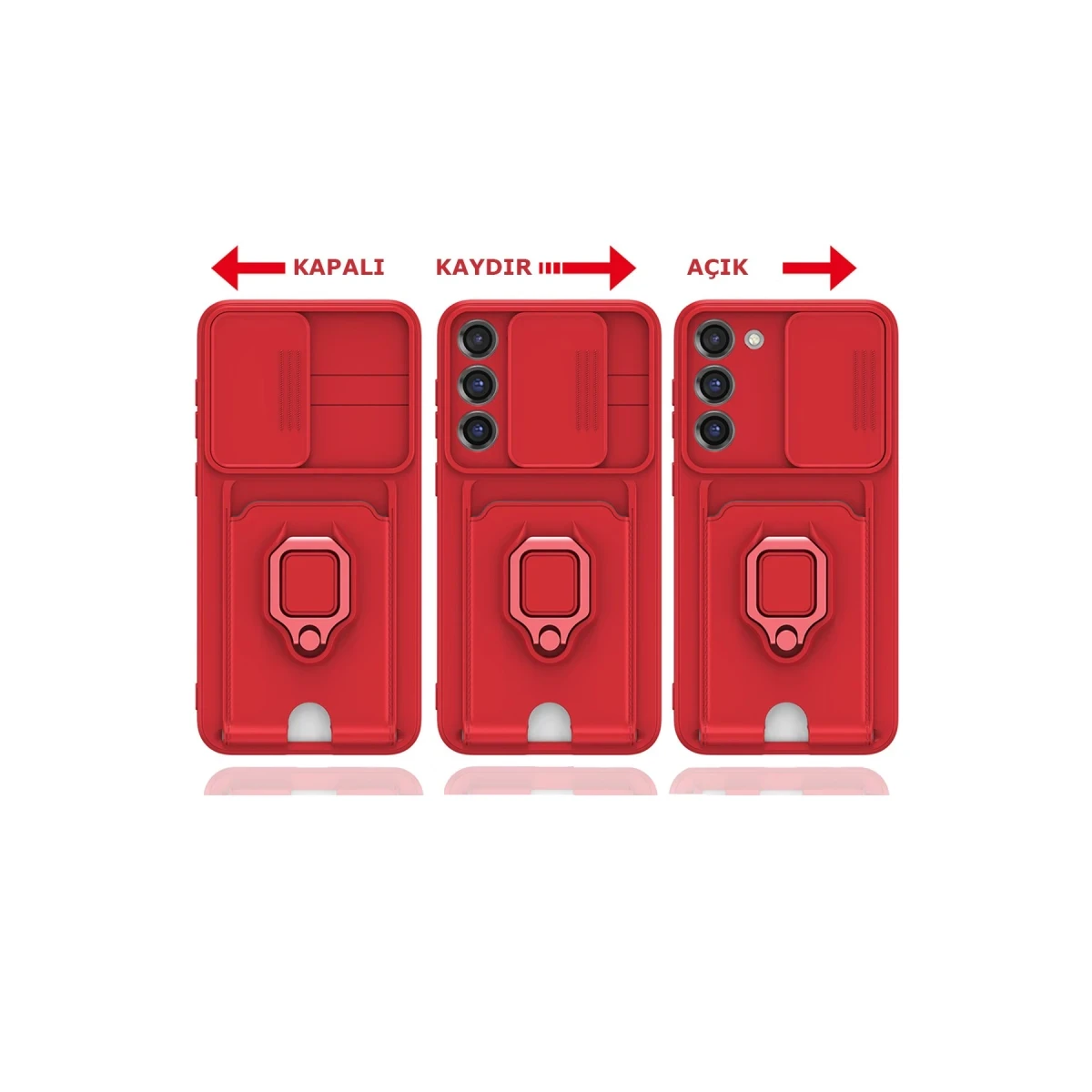 Samsung Galaxy S23 Plus Kılıf Zuma Kartvizitli Yüzüklü Silikon - Lila
