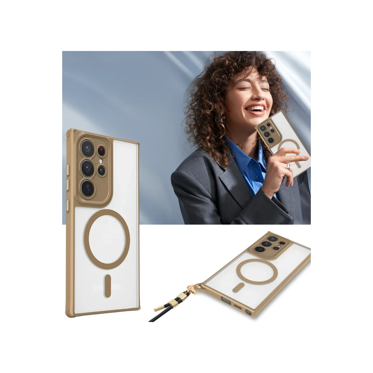 Samsung Galaxy S23 Ultra Kılıf Enka Magsafe Silikon Kılıf - Siyah