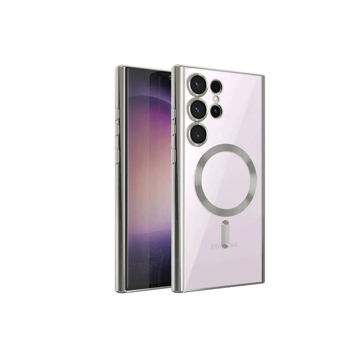 Samsung Galaxy S23 Ultra Kılıf Kross Magneticsafe Kapak - Gümüş