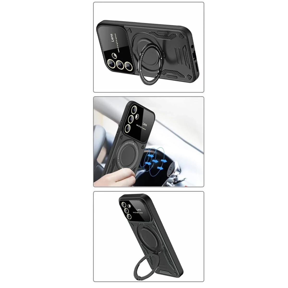 Samsung Galaxy S24 FE Kılıf Joy Lens Standlı Kapak - Mor