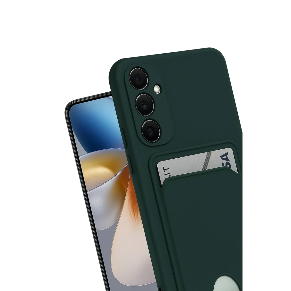 Samsung Galaxy S24 FE Kılıf Kelvin Kartvizitli Silikon - Koyu Yeşil