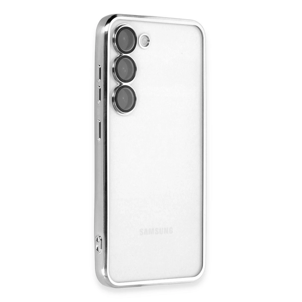 Samsung Galaxy S24 Kılıf Razer Lensli Silikon - Gümüş