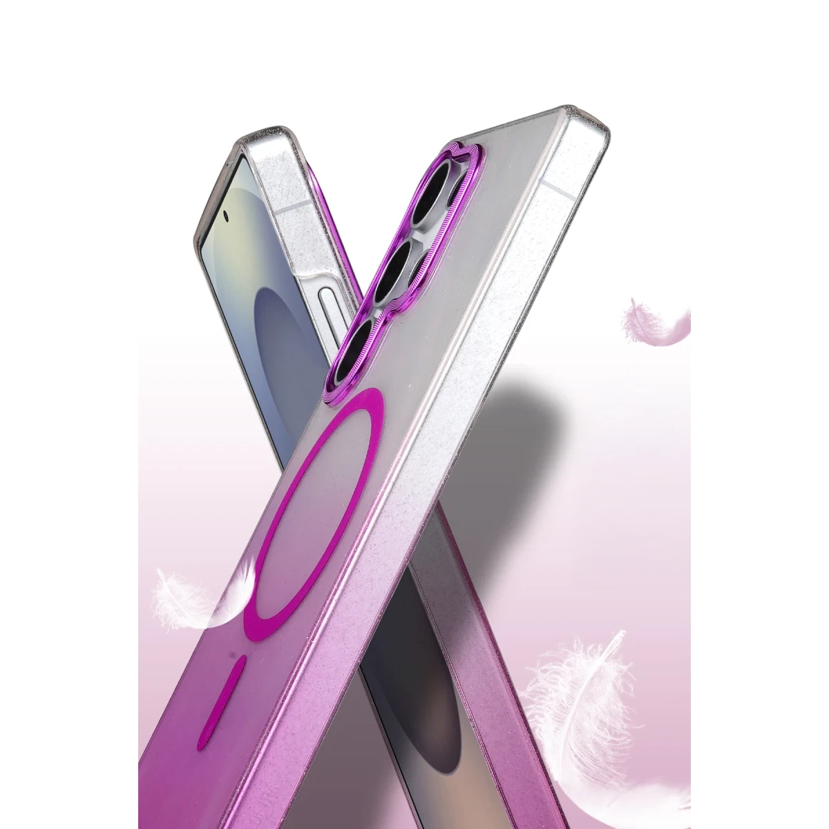 Samsung Galaxy S24 Ultra Glossy Magsafe Kapak - Pembe