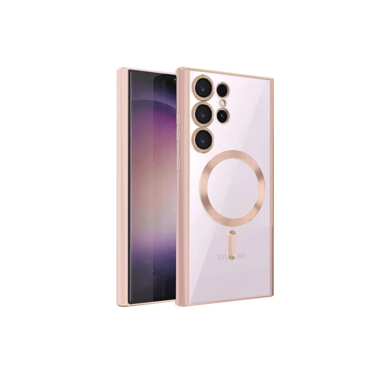 Samsung Galaxy S24 Ultra Kılıf Kross Magneticsafe Kapak - Rose