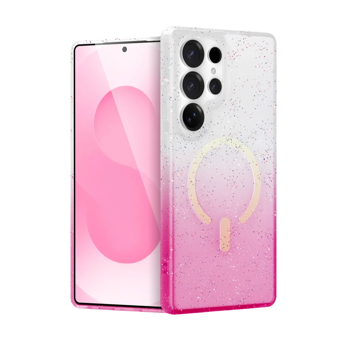 Samsung Galaxy S24 Ultra Pummel Shiny Magsafe Kapak - Pembe