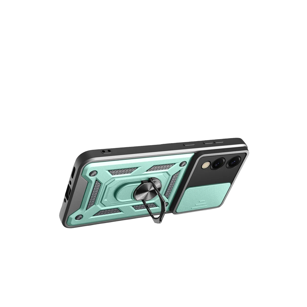 Samsung Galaxy S25 Edge Pars Lens Yüzüklü Silikon - Yeşil