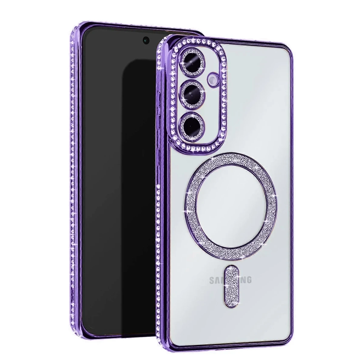 Samsung Galaxy S25 FE Joke Simli Magneticsafe Kılıf - Derin Mor