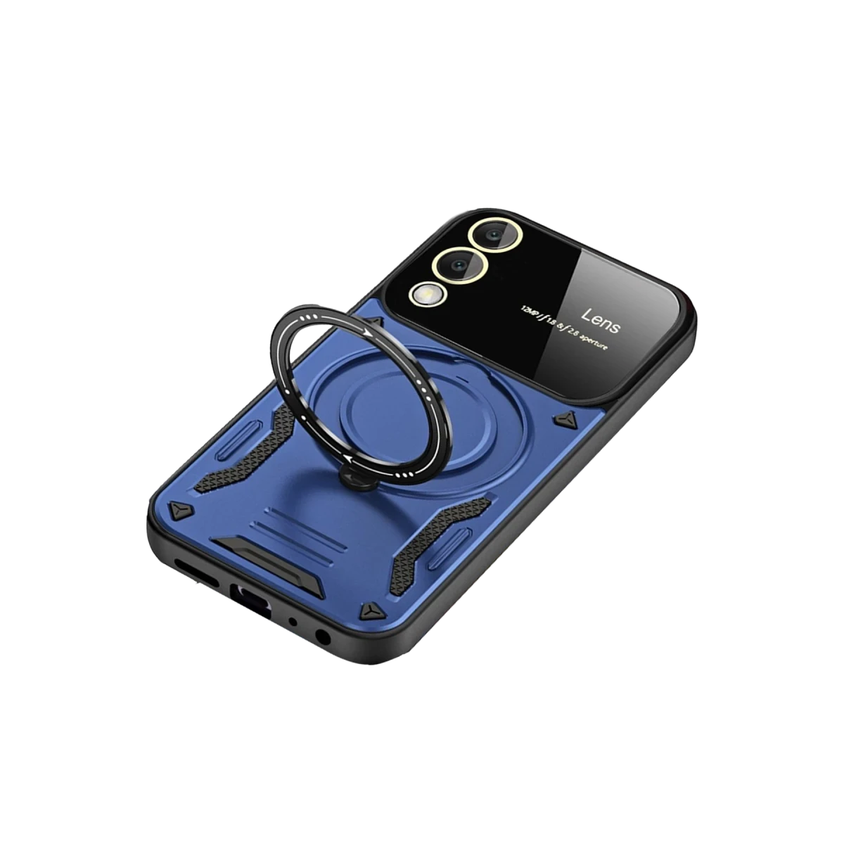 Samsung Galaxy S25 Edge Kılıf Joy Lens Standlı Kapak - Lacivert
