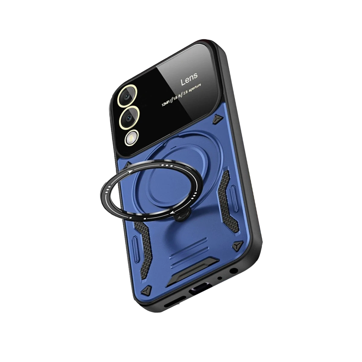 Samsung Galaxy S25 Edge Kılıf Joy Lens Standlı Kapak - Lacivert